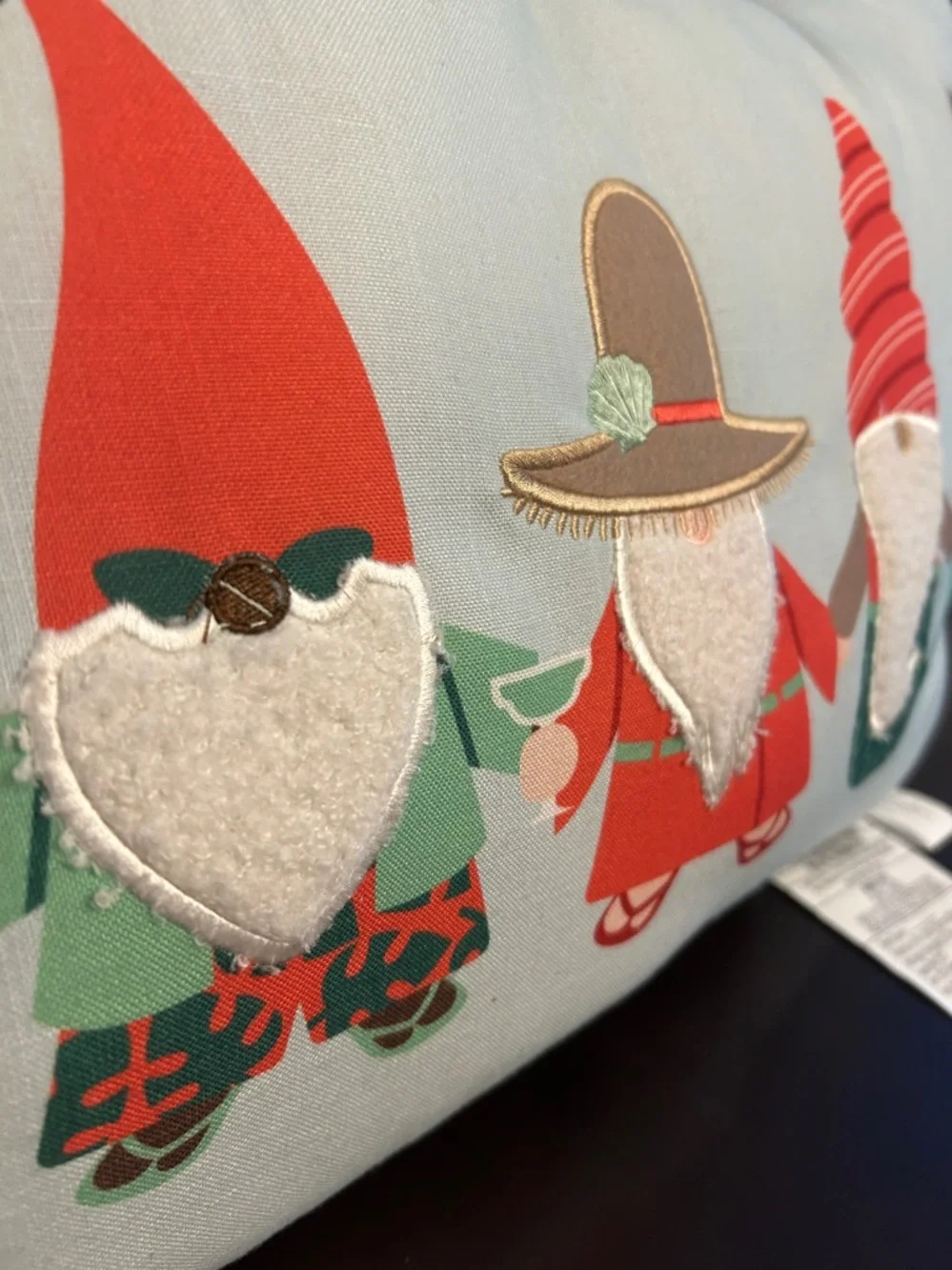 NWT St. Nicholas Aqua Beach Gnome Throw Pillow